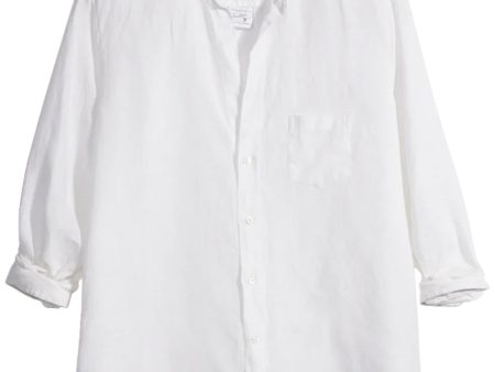 White Linen Eileen Button Up Shirt Online Sale