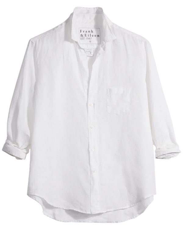 White Linen Eileen Button Up Shirt Online Sale