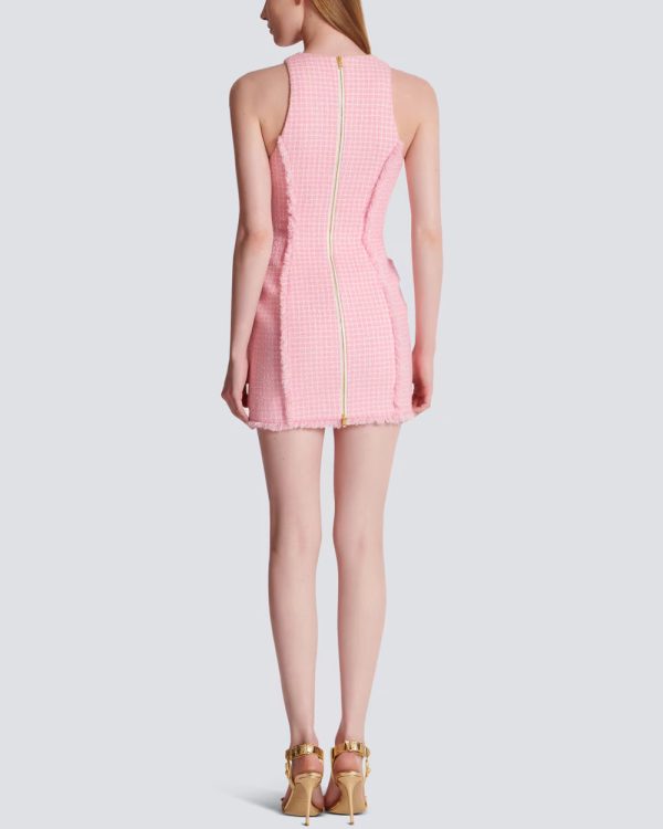 Blanc and Rose Tweed Vichy Mini Dress Online Hot Sale