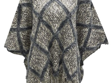 Anthracite Arygle Knit Poncho Sale