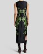 Black Jacquard Sleeveless Midi Dress For Cheap