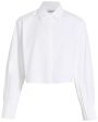 White Crop Renata Button Down Shirt Online Sale