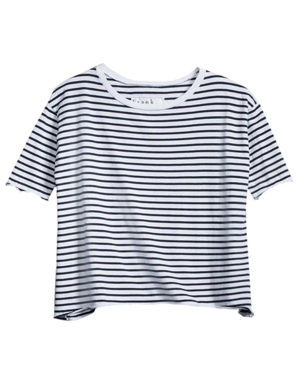 White and British Royal Navy Stripe Josephine French Tee Online now