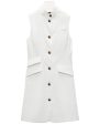 White Linen Slade Vest Dress Cheap