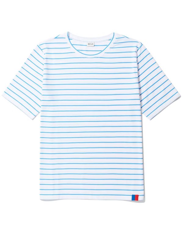 The Modern Tee in White and Azzurro Stripe Sale