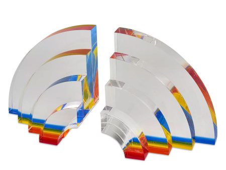 Lucite Rainbow Bookends Hot on Sale