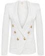 White and Gold Knit Kenzie Blazer Online Hot Sale