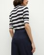 White and Navy Knit Lisbeth Top For Sale