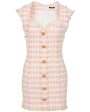 Blanc and Jaune Miami Tweed Buttoned Mini Dress For Cheap