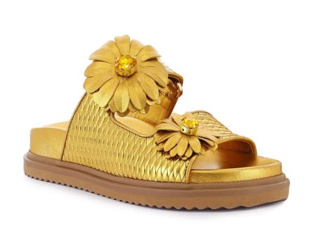 Margarita Metallic Slide in Gold on Sale