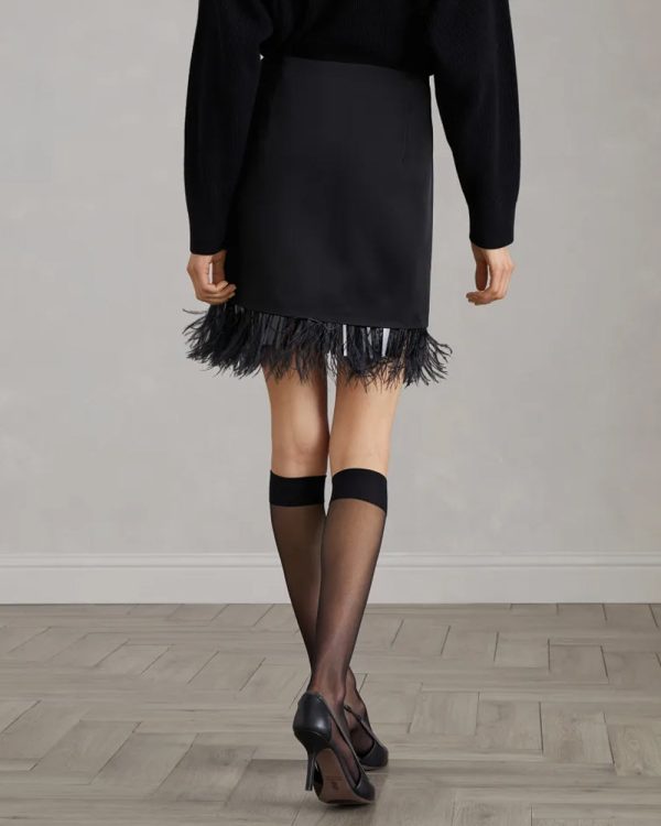 Black Feather Cady Mini Skirt on Sale