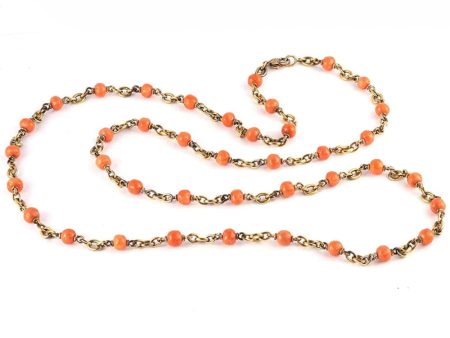 Vintage Coral Beaded Necklace Online Sale