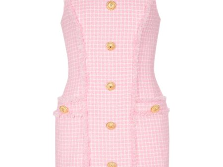 Blanc and Rose Tweed Vichy Mini Dress Online Hot Sale