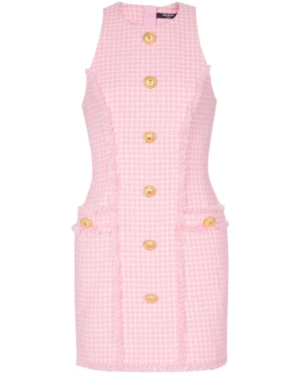 Blanc and Rose Tweed Vichy Mini Dress Online Hot Sale