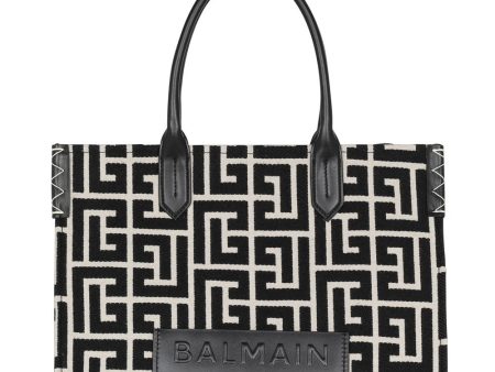 B-Army 42 Monogrammed Jacquard and Leather Tote Bag Online now