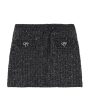 Textured Black Denim Mini Skirt on Sale