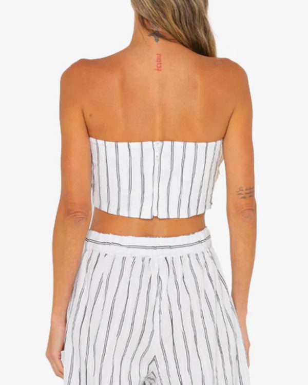 Black and White Stripe Clementine Top Cheap