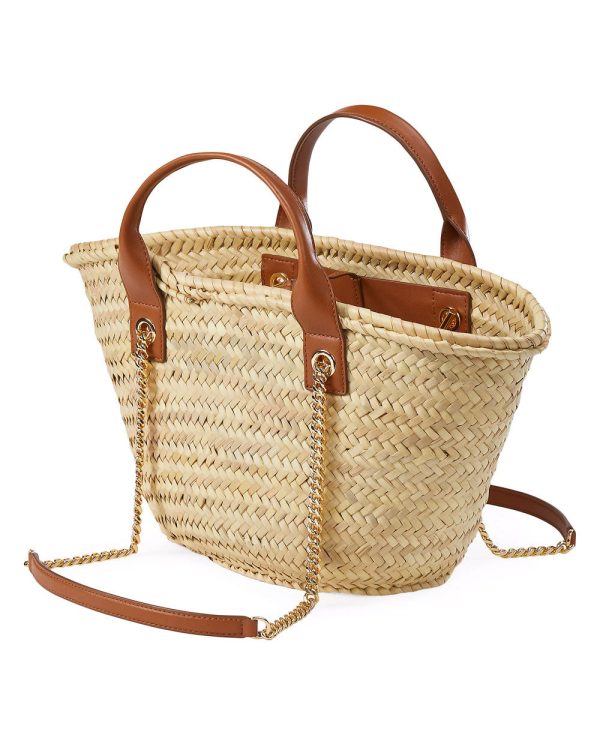 Straw Crest Patch Tote in Hazelwood For Cheap