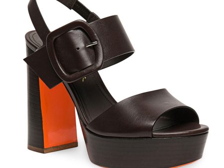 Bruxel 105mm Leather Platform Sandal in Chocolate Brown Fashion