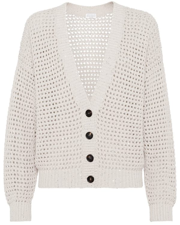 White Diamante Knit Cardigan Discount