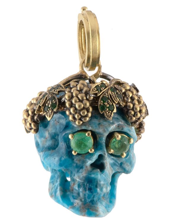 Turquoise Baccus Skull Pendant Supply