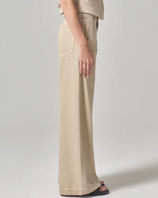 Beverly Wide Leg Trouser in Taos Sand Cheap