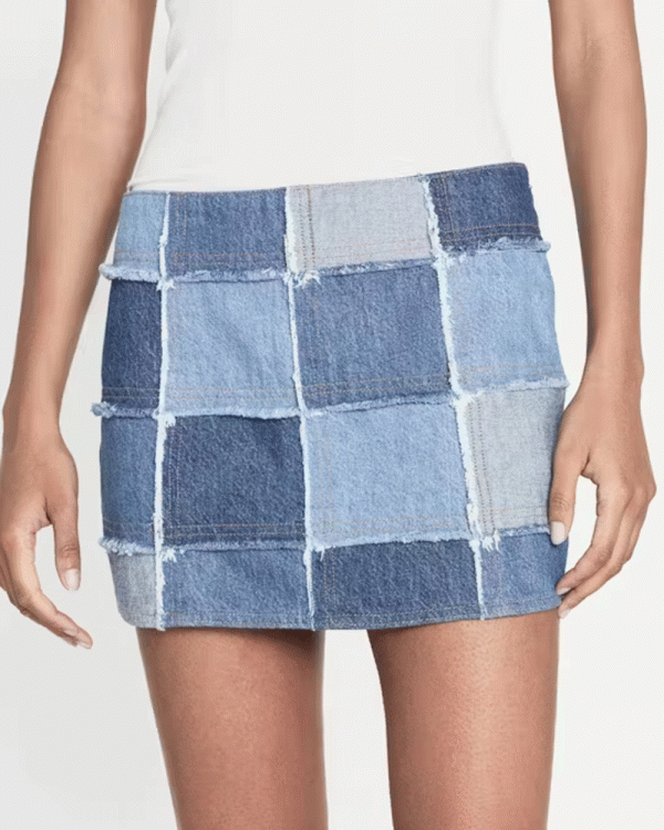 70s Patchwork Mini Skirt in Roadtrip Fashion