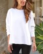 White Anna Long Sleeve Capelet on Sale