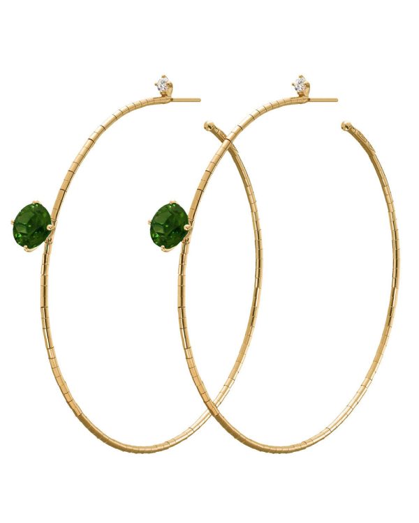 Tourmaline and Diamond Hoops Online now