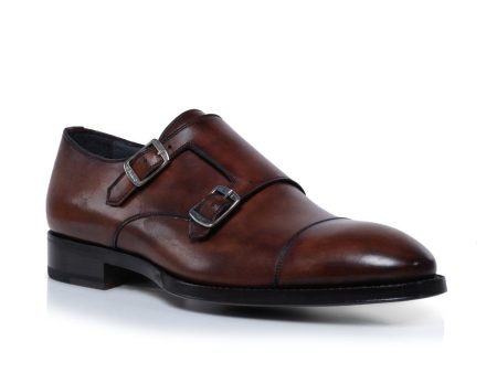 Arezzo Leather Double Monkstrap in Deco Zenzero Online Hot Sale