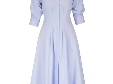 Blue Haze Jazz Pintuck Midi Dress For Discount