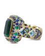 Blue Sapphire and Emerald Cocktail Ring Online Hot Sale