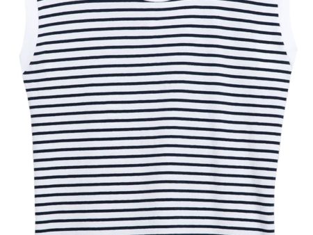 White and British Royal Navy Stripe Vintage Aiden Muscle Tee For Discount