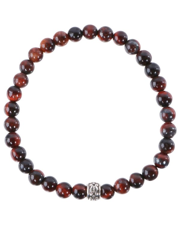 Tigers Eye Pewter Beaded Bracelet Hot on Sale