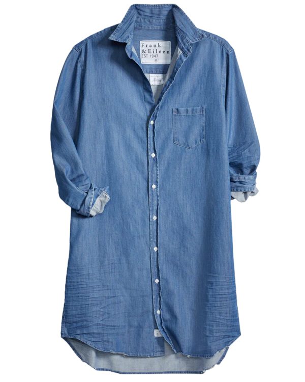 Vintage Stonewash Indigo Denim Mary Shirt Dress For Discount