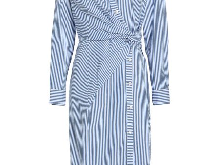 Blue and White Stripe Wright Dress Cheap