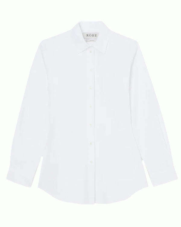 White Shaped Poplin Shirt Online now