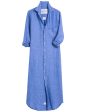 Blue Linen Rory Maxi Shirt Dress Online Hot Sale