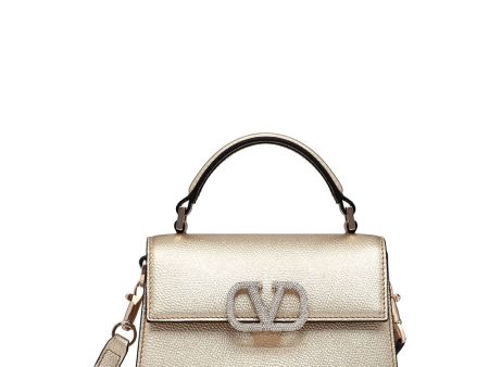 VSling Mini Top Handle Bag in Platino For Discount