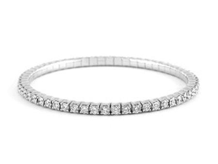 White Gold Diamond Stretchy Bracelet Hot on Sale