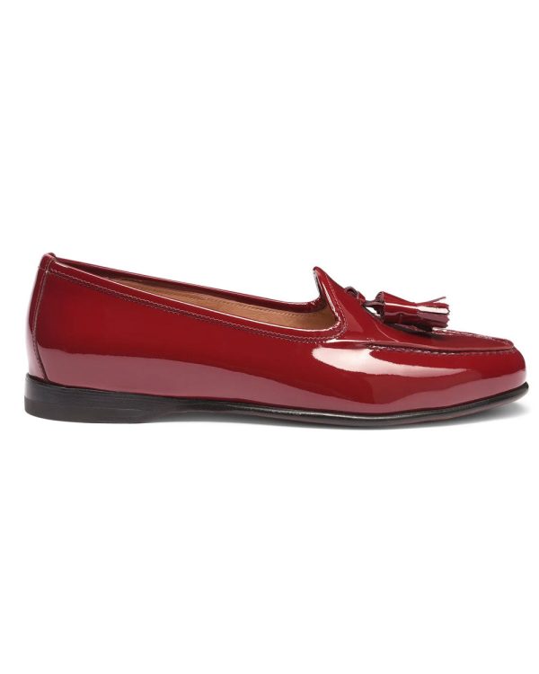 Andrea Leather Tassel Loafer in Red Hot on Sale