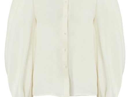 White Puff Sleeve Gazar Blouse Online Hot Sale