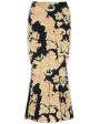 Black Venus Print Flare Midi Skirt For Cheap