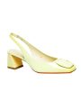 Lemon Slingback Low Block Heel in Yellow on Sale