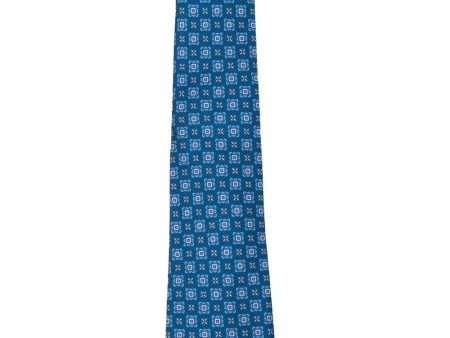 Turquoise Diamond Print Tie Sale