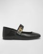 VLogo Mary Jane Ballerina Flat in Nero Cheap