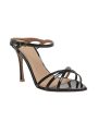 Yuna Patent Slide Sandal in Black Fashion