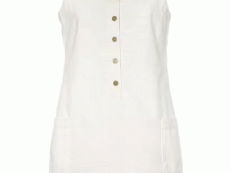 Trapunto Side Pocket Dress in Natural Clean Online now